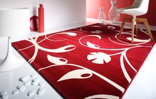 Carpet with red and white pattern 1